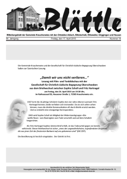 &bdquo;Damit wir uns nicht verlieren&hellip;&ldquo;