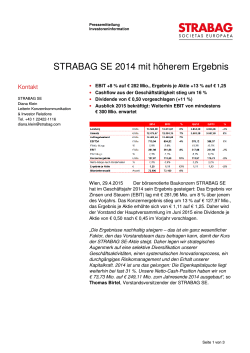 STRABAG SE 2014 mit höherem Ergebnis (29.4.2015)