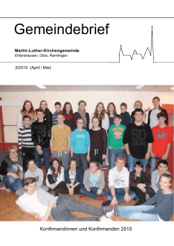 Gemeindebrief Nr. 3/2015 - Martin-Luther