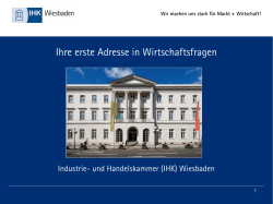 Ihre erste Adresse in Wirtschaftsfragen