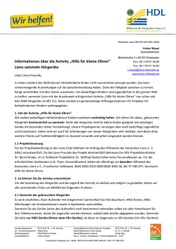 Informationsblatt Hilfe f&uuml;r kleine Ohren