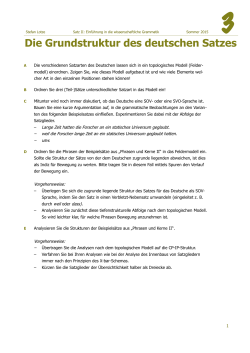 08. Mai 2015 → Die Grundstruktur des deutschen Satzes