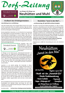 Zeitungfür die Nationalpark-Gemeinde Neuhütten und Muhl