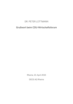 DR. PETER LÜTTMANN Grußwort beim CDU