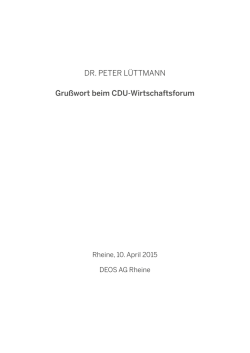 DR. PETER L&Uuml;TTMANN Gru&szlig;wort beim CDU