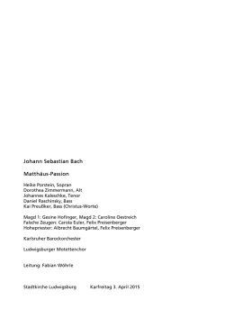 Johann Sebastian Bach Matth&auml;us-Passion