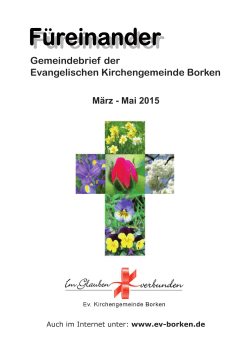 Gemeindebrief 2015 März - Mai - Evangelische Kirchengemeinde