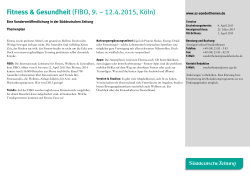 Fitness & Gesundheit (FIBO, 9. – 12.4.2015, Köln)