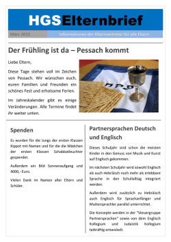 HGS Elternbrief Februar-M&auml;rz 2015 - Heinz-Galinski
