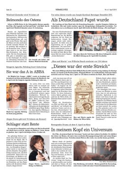 In meinem Kopf ein Universum Als Deutschland Papst wurde