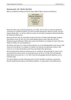 Informationen zu den Stolpersteinen 2015