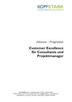 Customer Excellence für Consultants und Projektmanager