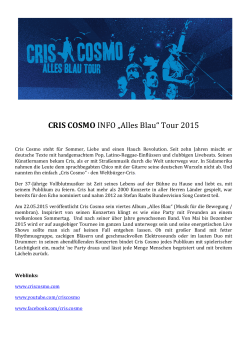 Cris Cosmo Alles Blau Tour Info 2015 formell