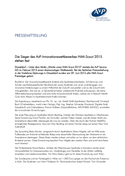 Die Sieger des AvP-Innovationswettbewerbes HiMi