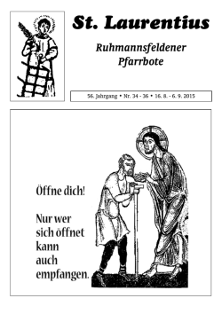 Der aktuelle Ruhmannsfeldener Pfarrbote