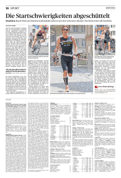 Zofinger Tagblatt, 18.5.2015 - Intervall Duathlon Zofingen