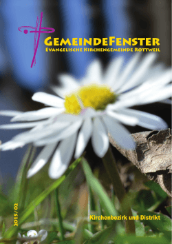 GemeindeFenster Sommer 2015: Hier zum Herunterladen