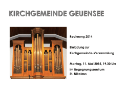 Einladung zur Kirchengemeinde-Versammlung