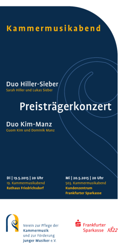 Preisträgerkonzert - Frankfurter Sparkasse