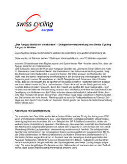 Bericht DV Swiss Cycling Aargau 2015