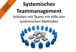 Systemisches Teammanagement Arbeiten in/mit Teams mit Hilfe