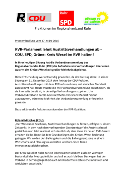 CDU, SPD, Grüne: Kreis Wesel im RVR halten!