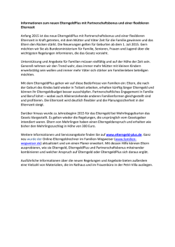 Informationen zum neuen ElterngeldPlus mit - Ober