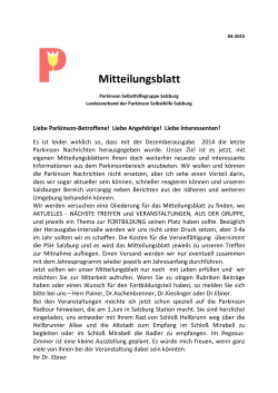 2.mitteilungsblatt PSHG SBG 3-15 - Parkinson Selbsthilfe Österreich