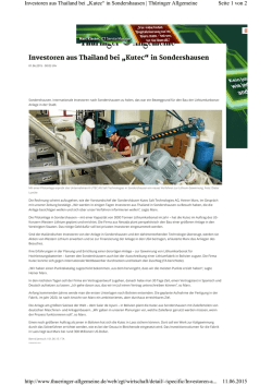 Investoren aus Thailand bei &bdquo;Kutec&ldquo; in Sondershausen - K