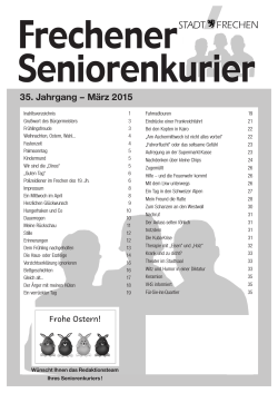 35. Jahrgang – März 2015