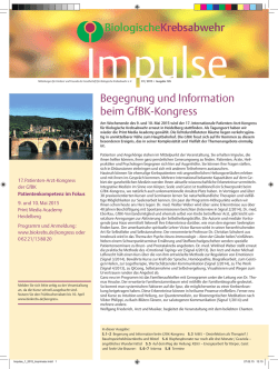 Impulse 1/2015 - Gesellschaft f&uuml;r Biologische Krebsabwehr eV