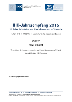 Gru&szlig;wort Klaus Olbricht