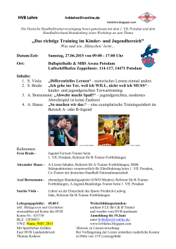 Inhalten und Ausschreibung - Deutsche Handball Trainer Vereinigung
