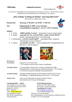Inhalten und Ausschreibung - Deutsche Handball Trainer Vereinigung