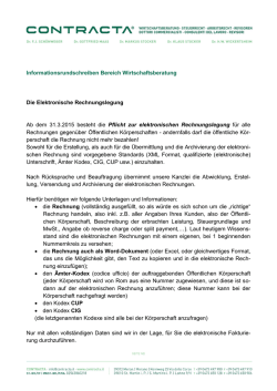 Informationsrundschreiben Bereich Wirtschaftsberatung Die