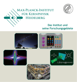 Das Institut und seine Forschungsgebiete - Max-Planck