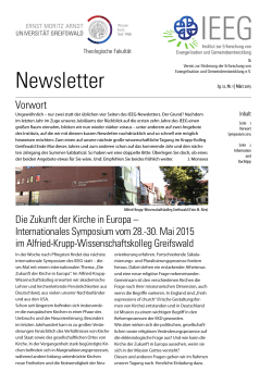 Newsletter - Theologische Fakultät - Universität Greifswald