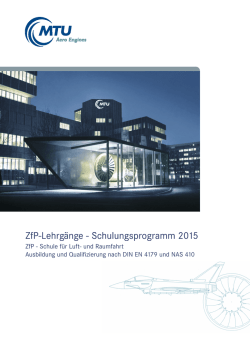 ZfP - Schule f&uuml;r Luft- und Raumfahrt Ausbildung und Qualifizierung