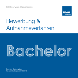 Folder Bewerbung & Aufnahmeverfahren Bachelor