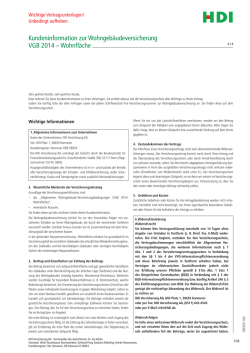 Kundeninformation zur Wohngeb&auml;udeversicherung VGB 2014