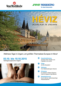 H&Eacute;VIZ 03.10. bis 10.10.2015