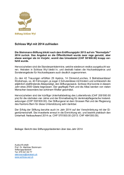 Medienmitteilung Schloss Wyl 27.4.2015