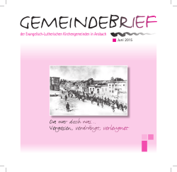 Innenteil Gemeindebrief Juni 2015 - Evang.
