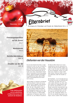 Elternbrief Dezember 2014 - Freie Waldorfschule Kiel