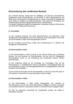 Ehrenordnung des Landkreises Rostock