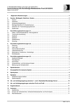 ausschreibung proa 2015/2016 - 2. Basketball