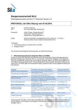 Protokoll SiKo SILU 2 Sitzung vom 07.04.2015