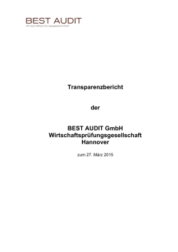 Transparenzbericht der BEST AUDIT GmbH