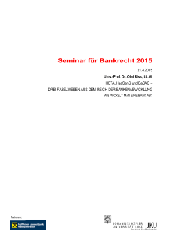 Gesetzesbestimmungen Vortrag 21.4.2015