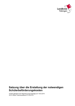 Fassung v. 01.08.2015 - im Landkreis Tübingen
